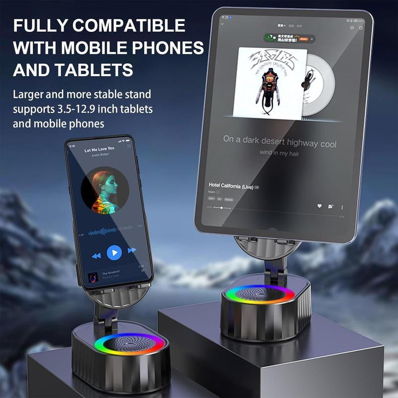 AKLLCCR 5-In-1 Wireless Bluetooth&Induction Audio Speaker and Cellphone Stand Emergency Charging (3000Mah) 5.3 HD Surround Subwoofer Sound Fits Smart Phones,Tablets,Power Banks