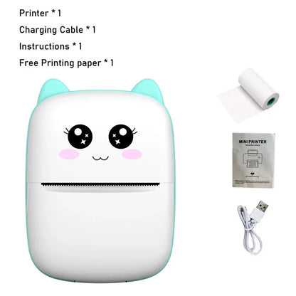Mini Cat Thermal Printer – Portable 58mm Bluetooth Pocket Printer for Photos & Labels (iOS/Android)