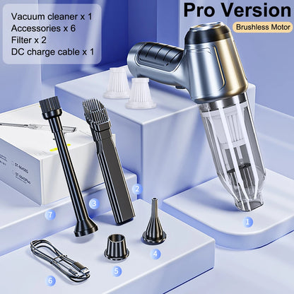 Wireless Car Vacuum Cleaner – 95000Pa Strong Suction, Rechargeable Handheld Mini Cleaner for Car & Home