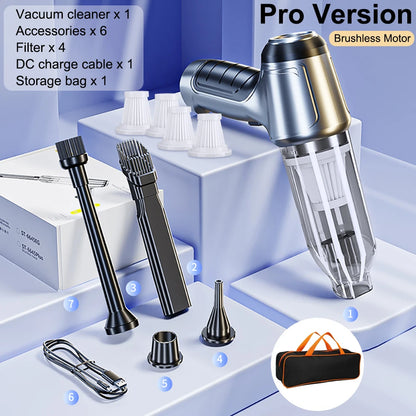 Wireless Car Vacuum Cleaner – 95000Pa Strong Suction, Rechargeable Handheld Mini Cleaner for Car & Home