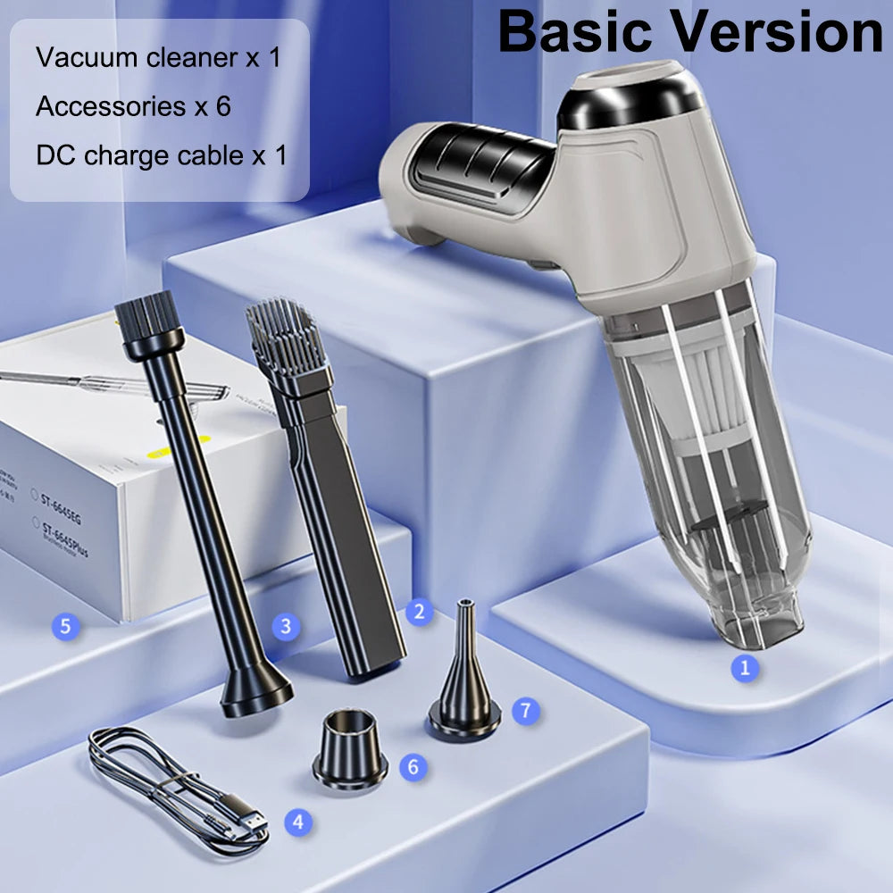 Wireless Car Vacuum Cleaner – 95000Pa Strong Suction, Rechargeable Handheld Mini Cleaner for Car & Home